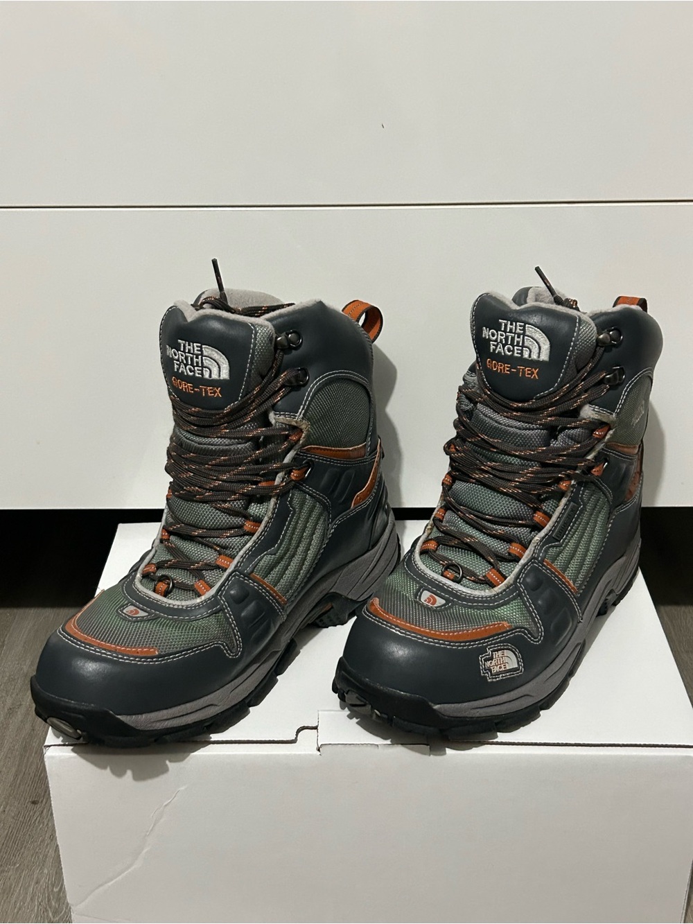 The North Face Men's Gore-Tex Hiking Boots — Gray with Orange Accents